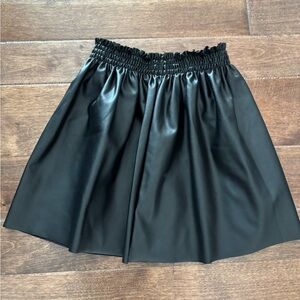 H&M Black Faux Leather Skirt